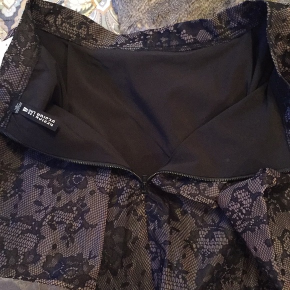 NWT DESIGN LAB black & mauve rose printed skirt, L - Picture 5 of 8